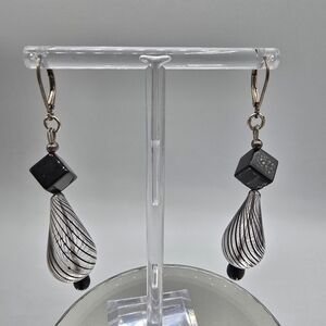Blown Glass and Sterling Silver Earrings